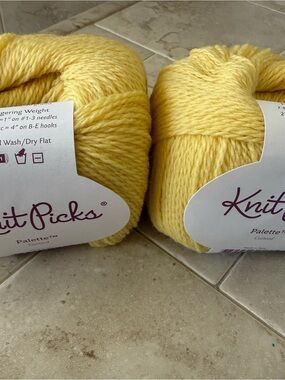 Knit Picks Palette 100% Peruvian Highland Wool Yarn Yellow Custard